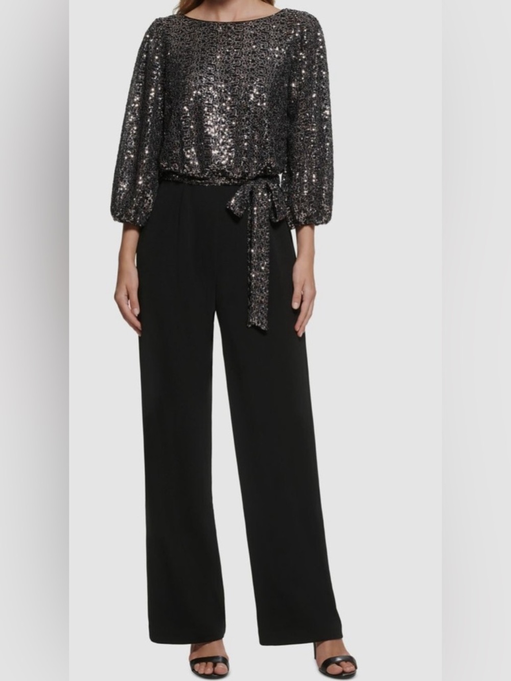 ✨ Jessica Howard Black Sequin Bodice Jumpsuit